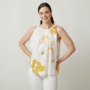 Gallego Desportes Dot Twist Shoulder Top in Yellow Size Small